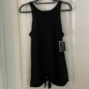 onzie x pure barre black open-back tank. one size.